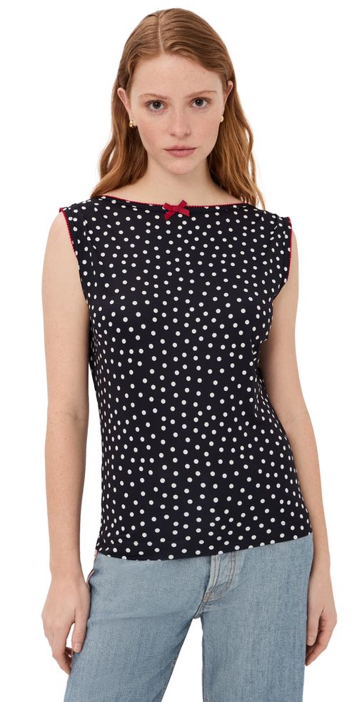 Alexa Top Red Velvet Bow