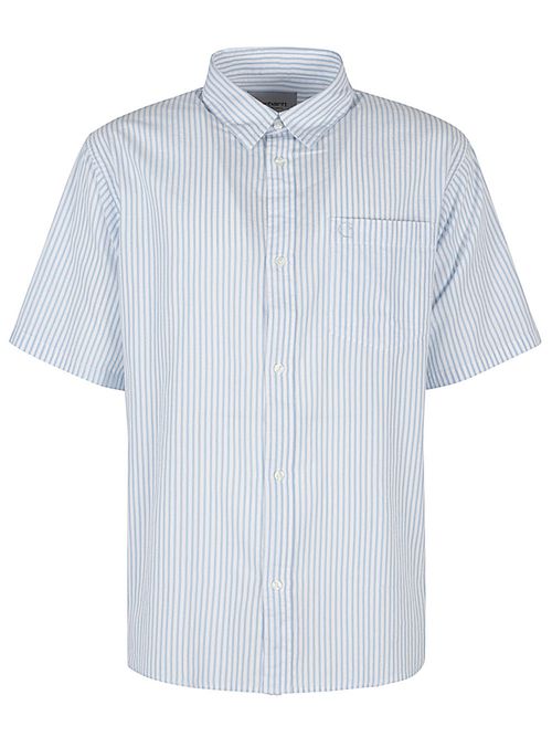 White Point Collar Striped Shirt