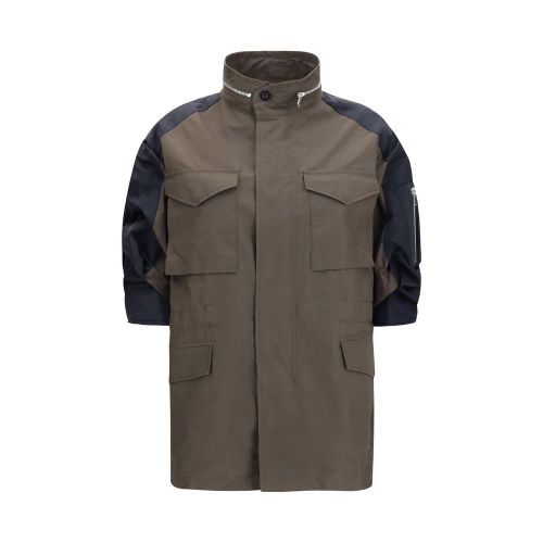 Bicolor Cotton Shell Jacket — Multicolor