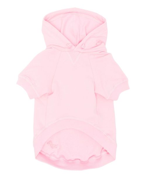 Cotton-Silk Blend Fleece Hoodie — Pink