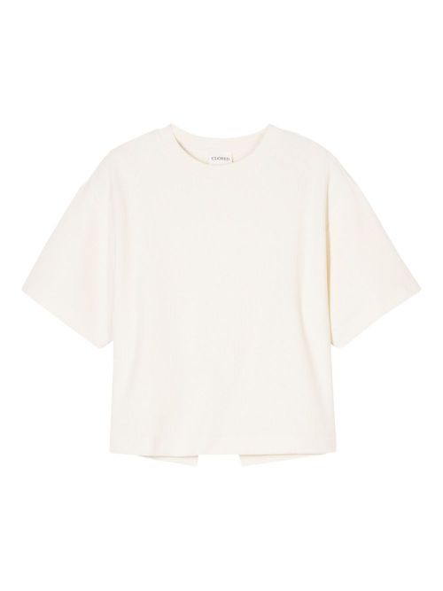 Fine-ribbed T-shirt - White