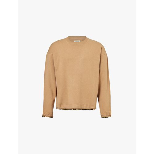 Mens Canteen Trimmed Knitted Regular-fit Cashmere and Wool-blend Jumper