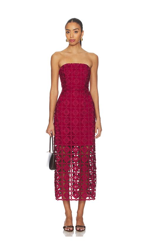 MILLY Katie Tile Lace Dress in Burgundy. 0 also , 8