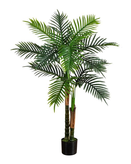 4Ft Uv-Resistant Artificial Double Robellini Palm Tree  (Indoor/Outdoor)
