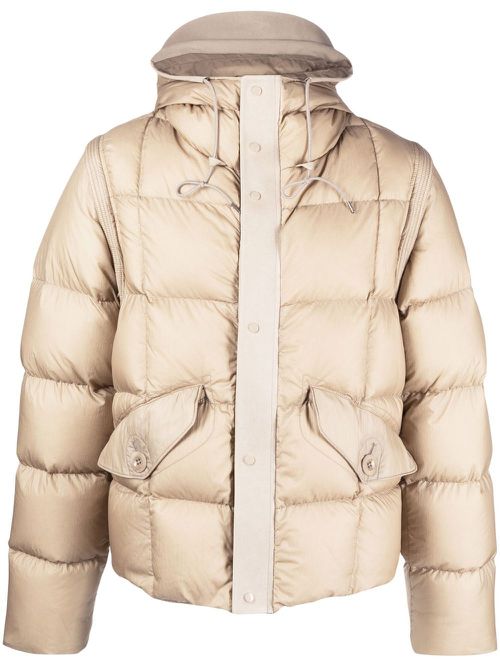 Detachable-sleeve padded jacket - Neutrals