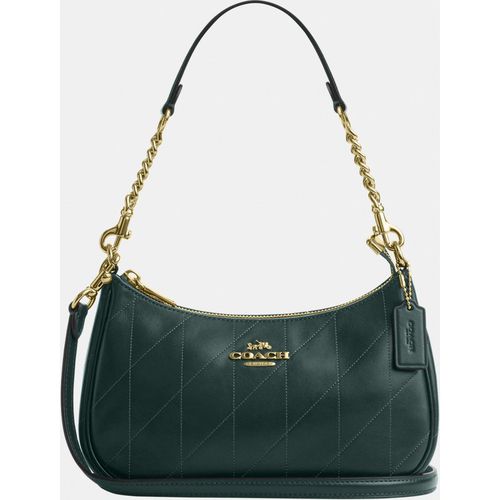 Coach Womens Teri Shoulder Bag With Quilting - Teal Leather - One