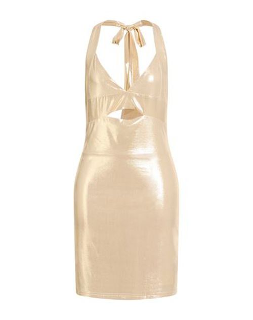 Woman Mini dress Gold Size XL Polyester