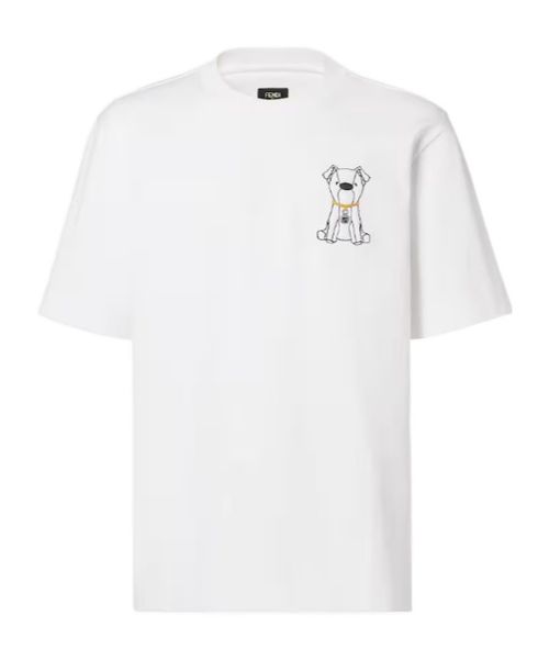 Dog Embroidered Crewneck T-Shirt