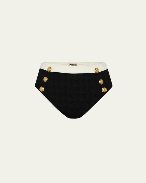 Vanessa Colorblock Chic High-Waist Bikini Bottoms