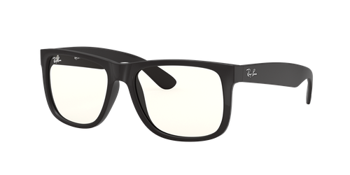 Ray-Ban Man Sunglass RB4165 Justin Clear -  Frame color: Rubber Black, Lens color: Clear
