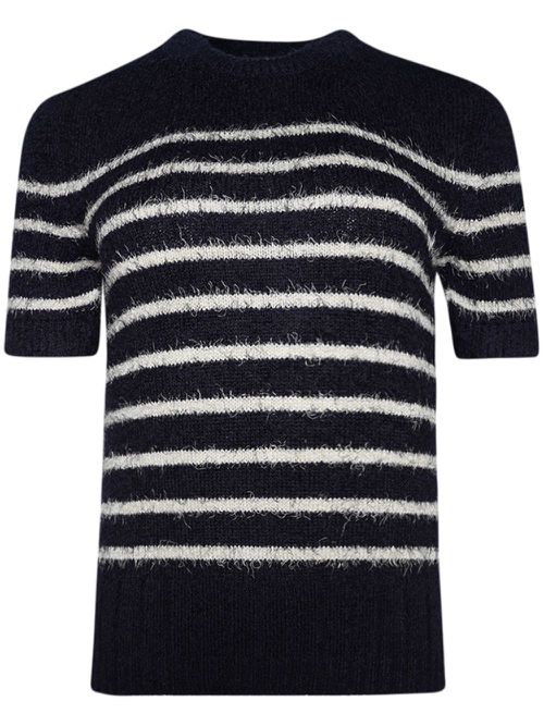 Striped knitted top - Blue