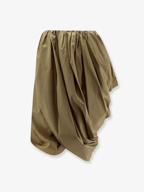 Draped Cotton Skirt — Green