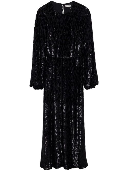 Odina lace-detail dress - Black