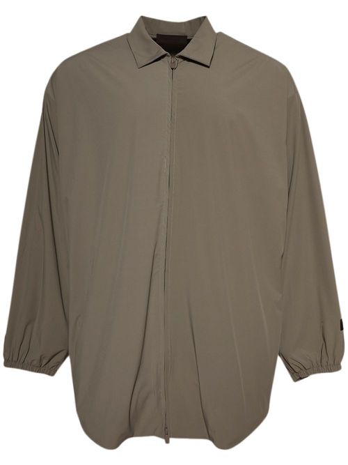 Logo-patch shirt - Brown