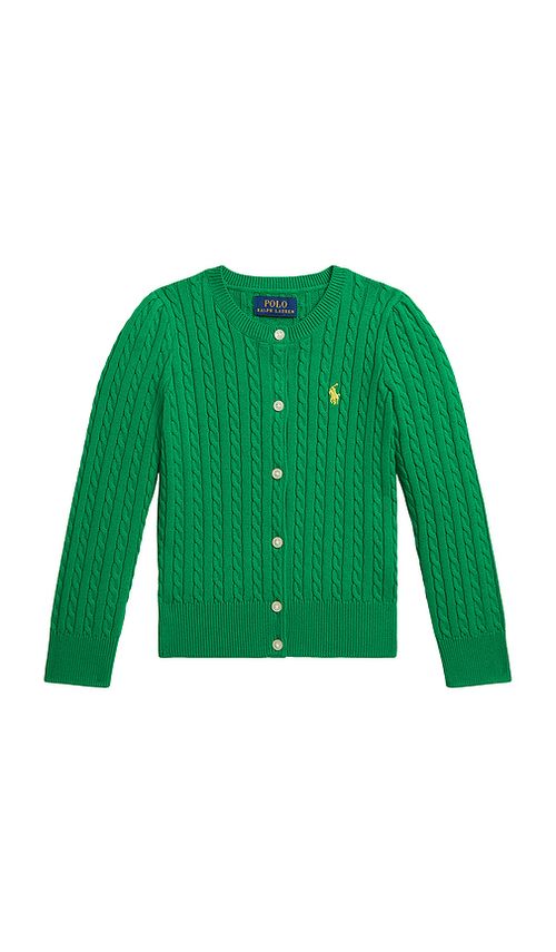 Polo Ralph Lauren Kids Cable Knit Cotton Cardigan in Green. 2. Also , 4