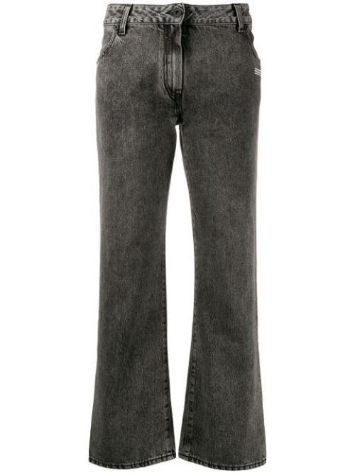 Cropped leg mid-rise jeans