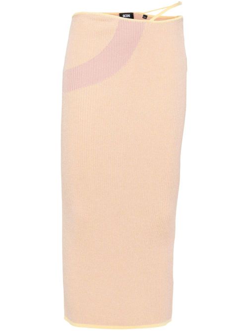 Comma logo-plaque ribbed skirt - Pink