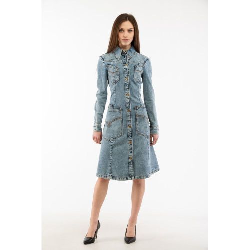 Cotton Denim Dress — Blue