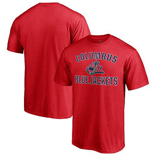 Men's Fanatics Red Columbus Blue Jackets Special Edition Victory Arch T-Shirt - Size Small