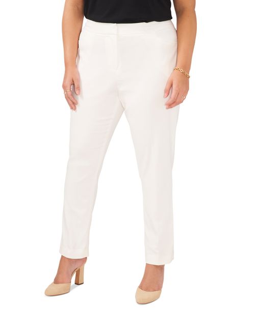 Plus Size Slim-Leg Pants - New Ivory