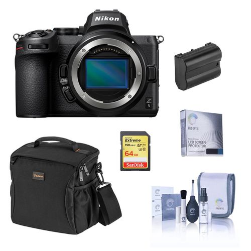 Z5 Full Frame Mirrorless Camera Essential, Bundle with 64GB Sd Card, Bag, Extra Battery, Screen Protector, Cleaning Kit