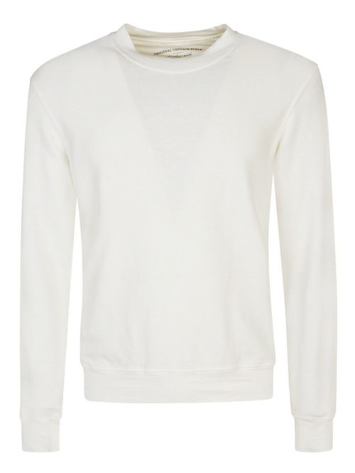 White Cotton blend linen sweatshirt
