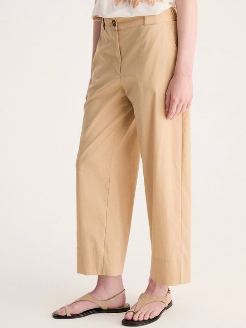 Wide-Leg Cropped Minimalist Silhouette Pants