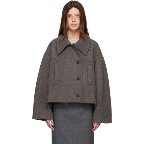 Gray Palma Wool Cash Double Short Jacket