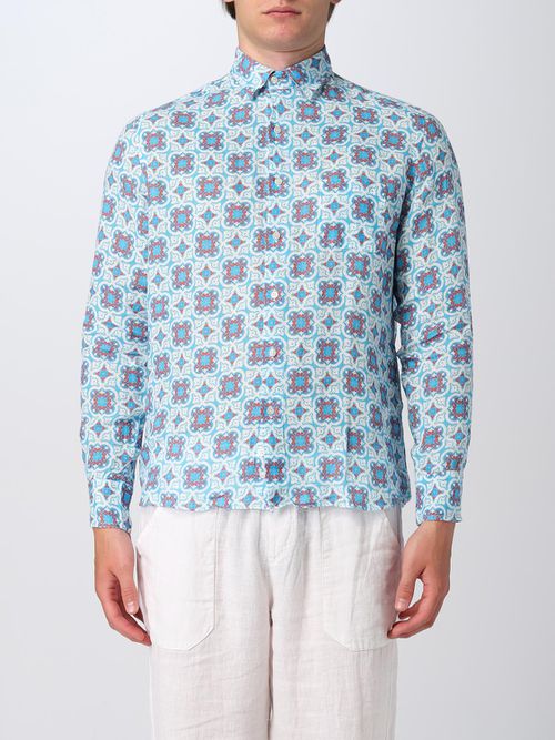 Shirt Men color Gnawed Blue