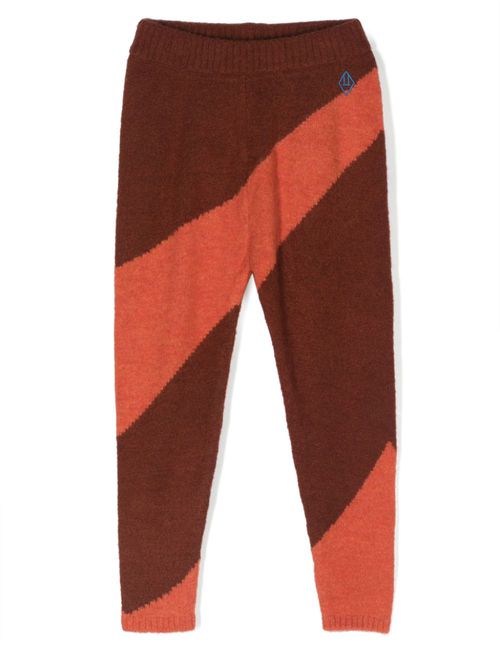 Striped intarsia-knit trousers - Brown