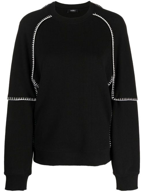 Whipstitch layered sweatshirt - Black