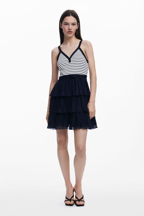 Dress with pleated skirt