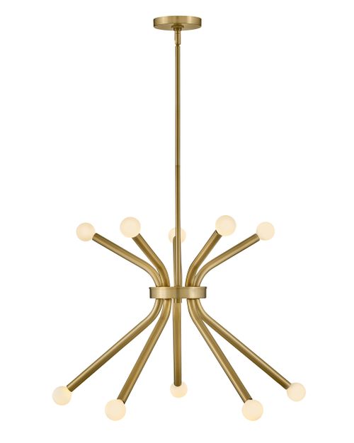 Lacquered Brass LED Chandelier from the Axton Collection