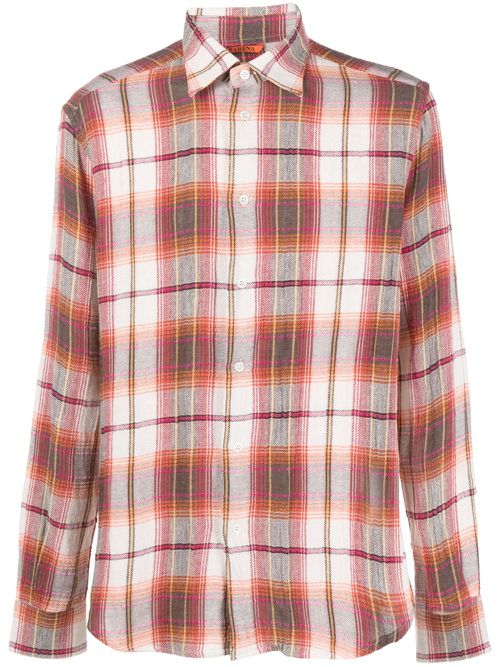 - Check Print Cotton Blend Shirt