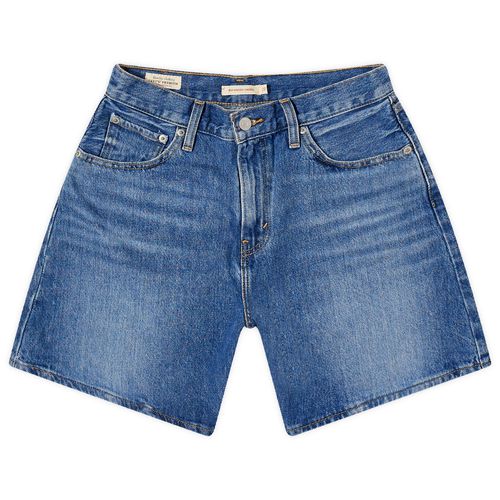 Women's High Rise Baggy Shorts in Blue, Size 26"