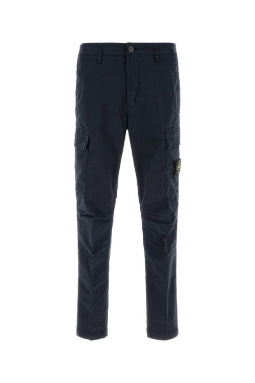 Navy Blue Stretch Cotton Cargo Pant