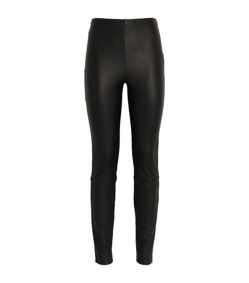 Faux-Leather Pull-On Leggings