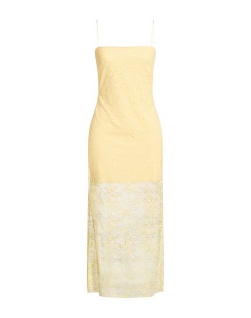 Woman Midi dress Pastel yellow Size 10 Polyester, Elastane, Nylon