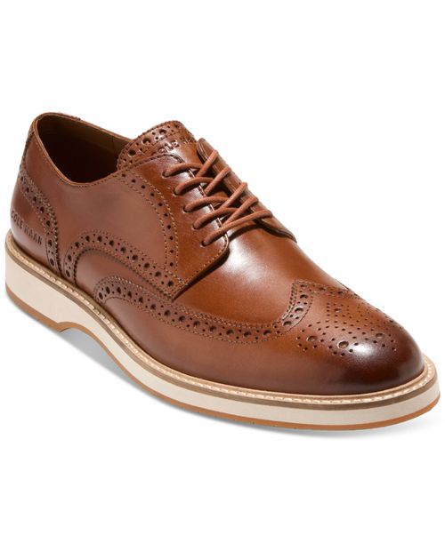 Men's Morse Grand Wingtip Oxford Shoes - British Tan