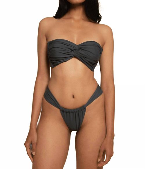 Turban Bikini Top In Charcoal