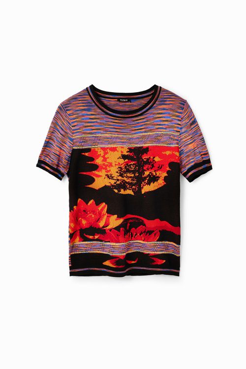 Knit landscape T-shirt