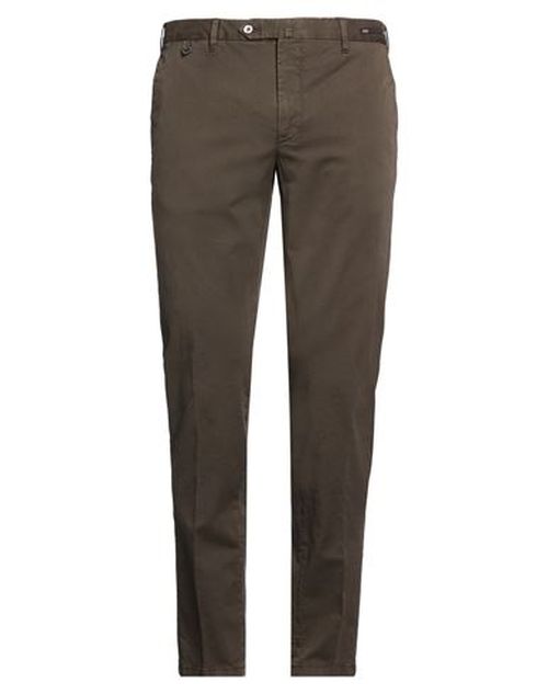 Man Pants Dark brown Size 38 Cotton, Elastane