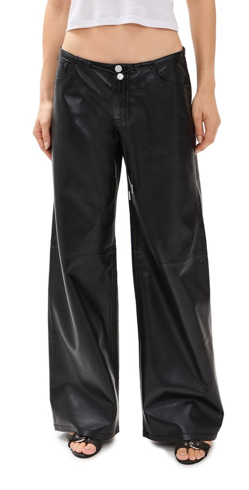 Cool Jeans in Black Leather Black Leather