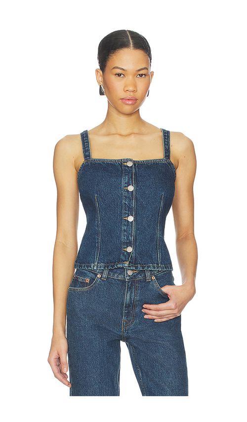 Dr. Denim Niamh Top in Blue. L. Also in M, S