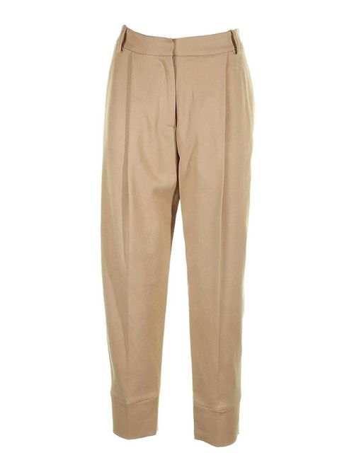 Beige pleated trousers