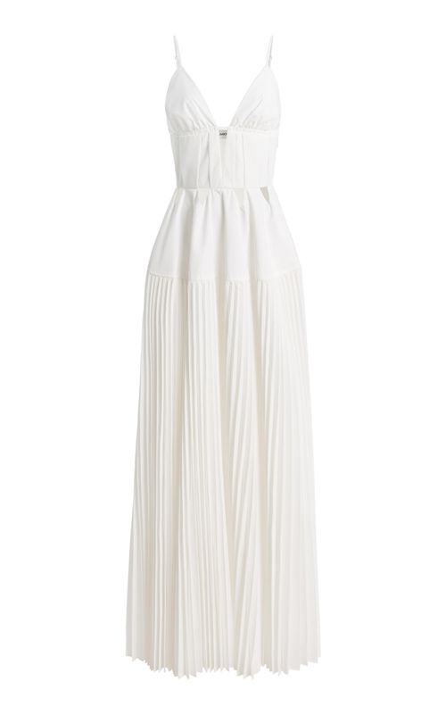 Selene Pleated Crepe Maxi Dress - Moda Operandi