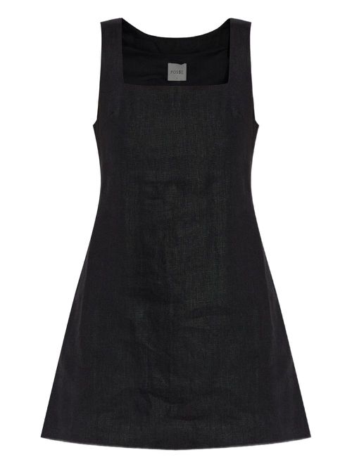Linen mini dress - Black