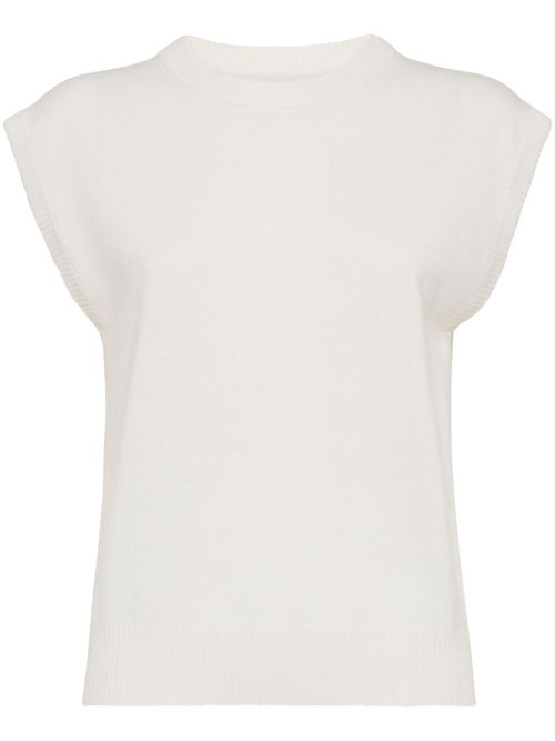 Monili-detail vest - White