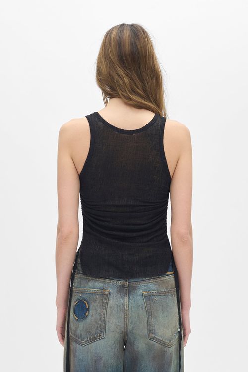 Mara Wrinkled Cropped Tank Top
