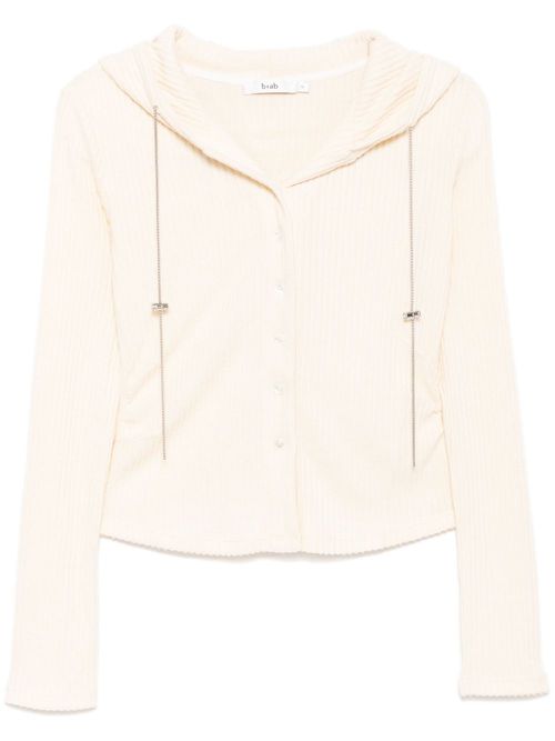 Hooded button-up cardigan - Neutrals